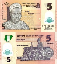 Nigeria 5 naira 2015 P-38f UNC