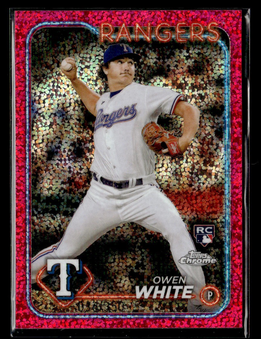 2024 Topps Chrome #211 Owen White Magenta Speckle Refractors #/350 Rookie card