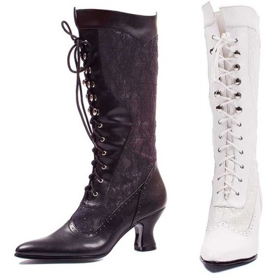 Ellie 2.5 Inch Heel Lace Up Knee High Boot 253-Rebecca Boots