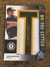 2008 SP Authentic By the Letter Autographs Joe Blanton Patch Letter T /10 Auto