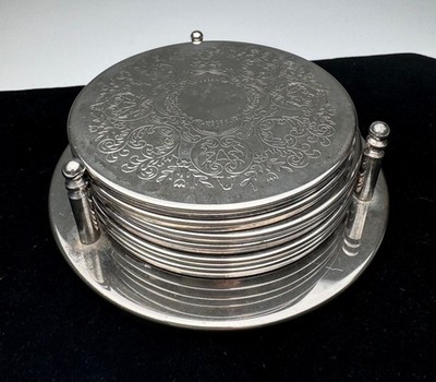 Vintage-Untersetzer-Set von International Silver Company USA 70er 80er Jahre