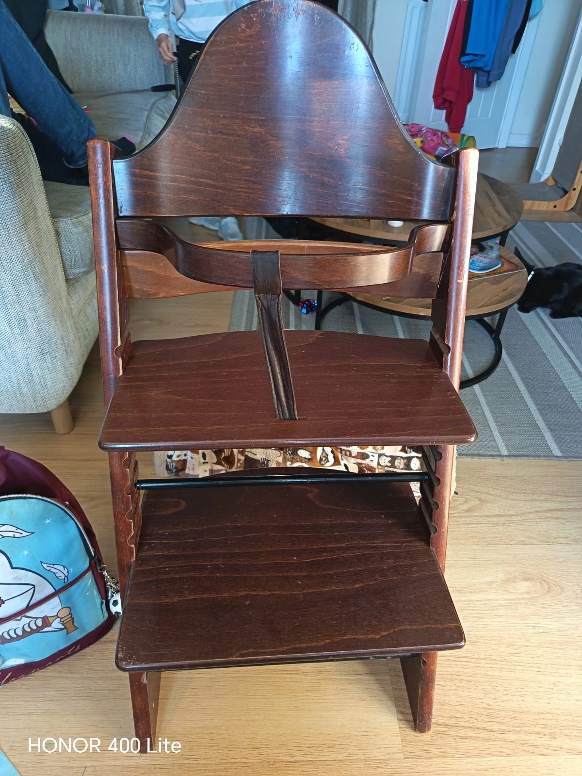 Stokke Tripp Trapp High Chair Dark Brown/Walnut with Old Style Wooden Baby Set