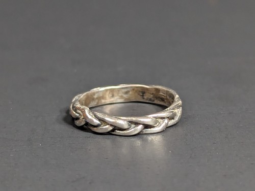 Vintage Sterling Silber geflochtener Ring Größe 5 signiert Ster C - Bild 19 von 21