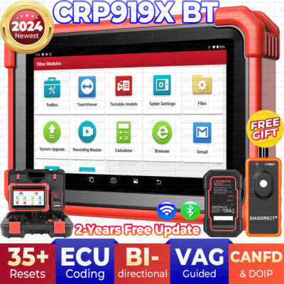 2025 LAUNCH CRP919XBT Elite Car Bidirectional Diagnostic Scanner Tool ECU Coding