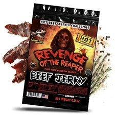 Revenge of Reaper Jurassic Jerky - HOTTEST Beef Jerky Hot Food Challenge! Made w