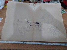 MOTO GUZZI , vecchio disegno tecnico ORIGINALE ( GUZZI ) copia da LUCIDO