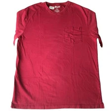 Duluth Trading Co. Men’s Short Sleeve T-shirt size L, Solid Red, Pocket Front