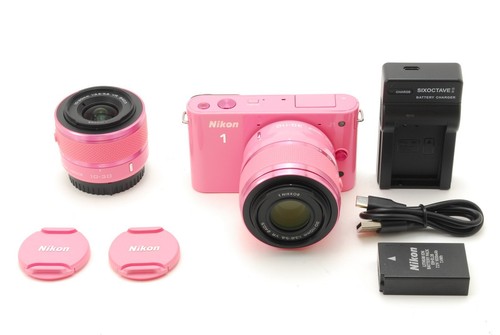 "Near MINT" Nikon 1 J1 10.1MP Pink Digital Camera w/lens 10-30mm 30-110mm
