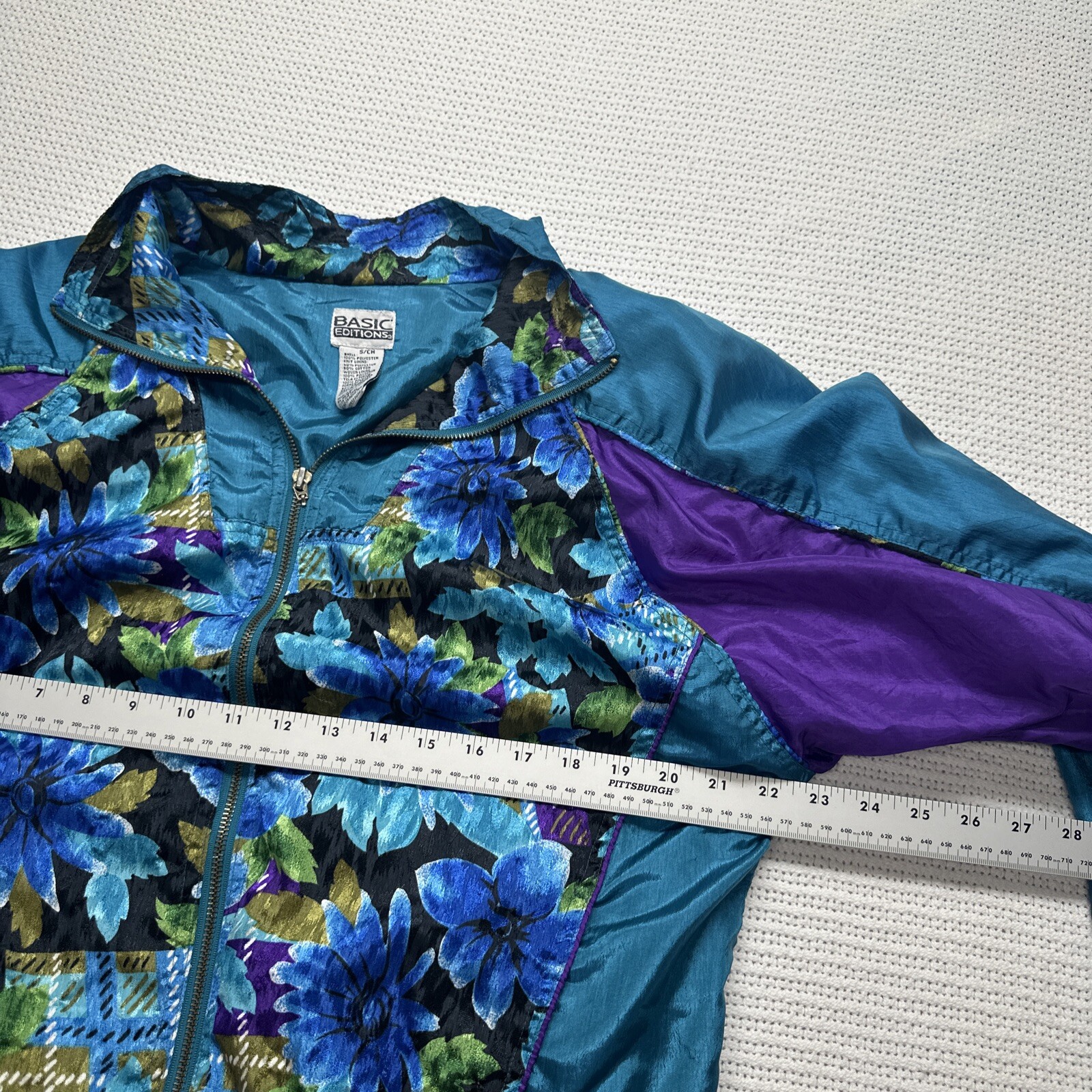 Vintage Floral Full Zip Windbreaker Basic Edition… - image 6