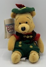 Beanie Disney 8" Winnie the Pooh w/ Tag October Fest Lederhosen German Costume