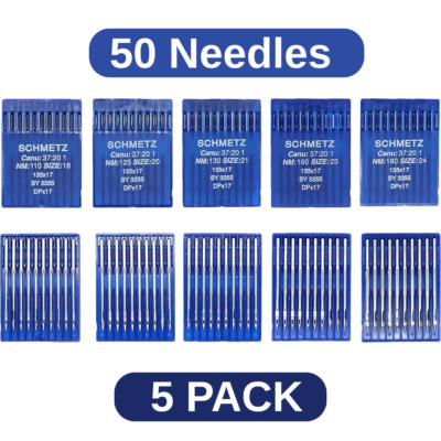 SCHMETZ 135x17 DPx17 Industrial Sewing Machine Needles   50 Count Assorted Sizes