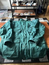 Vintage Eddie Bauer Mountain Parka Large Men Green Wool Flannel Lined Canvas 90s