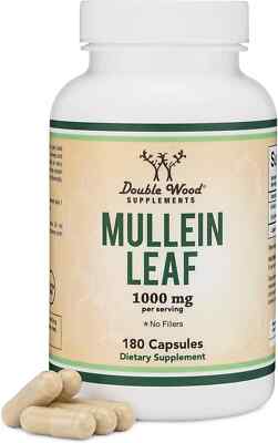 Doublewood Supplements Mullein Leaf Capsules 10,000mg Strength, 100 ct 12/25