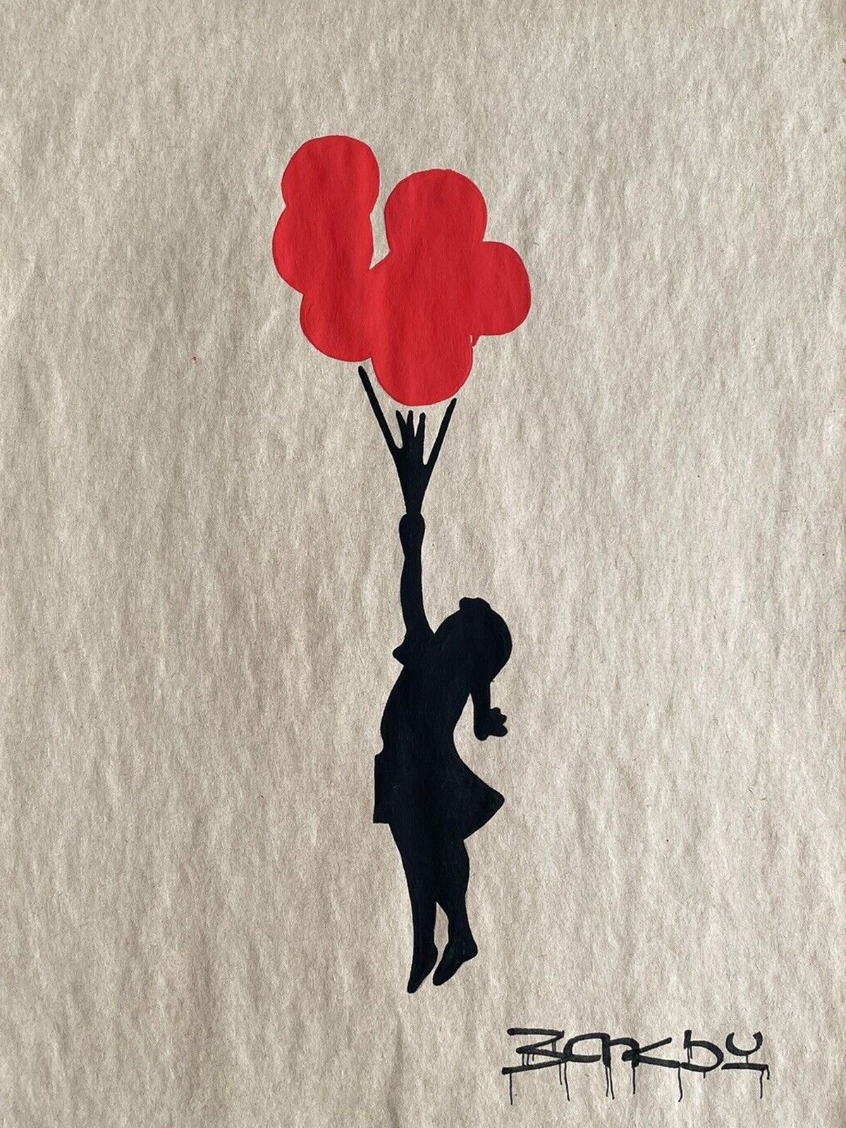 Banksy COA Art Drawing Painting Vintage Handmade Signed Original Paper