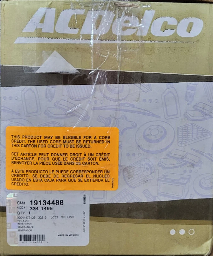 Alternador Remanufacturado ACDelco Professional/Dorado 334-1495 ^ Foto 2 de 2