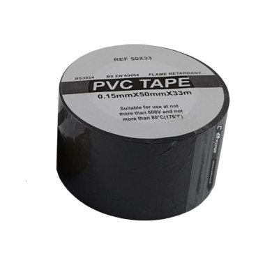 SCHWARZES PVC Elektroband 50 mm x 33 m breit Isolierung schwer entflammbar lang stark