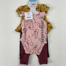 Carter's Baby 0-3M Girls' 4 Piece Set Short Sleeve Bodysuit Pants 0-3 Months