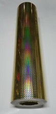 Gold 1/4 inch Holographic Mosaic Prism Sign Vinyl 24" x 30 ft Longlife
