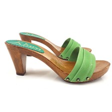 Zoccoli DONNA VERDI - Made in Italy 35 al 41 - Tacco 8-K5101 VERDE