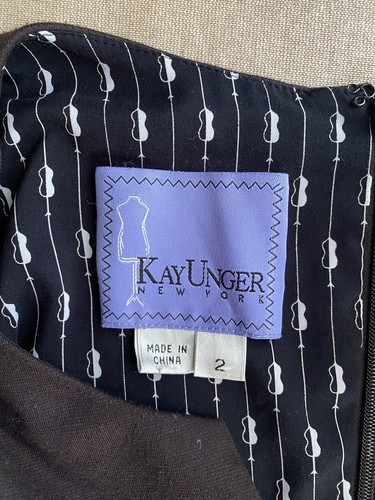 Kay Unger New York Dress Womens Size 2 Brown Sleeveless pleated Lined Casual - Picture 4 of 8