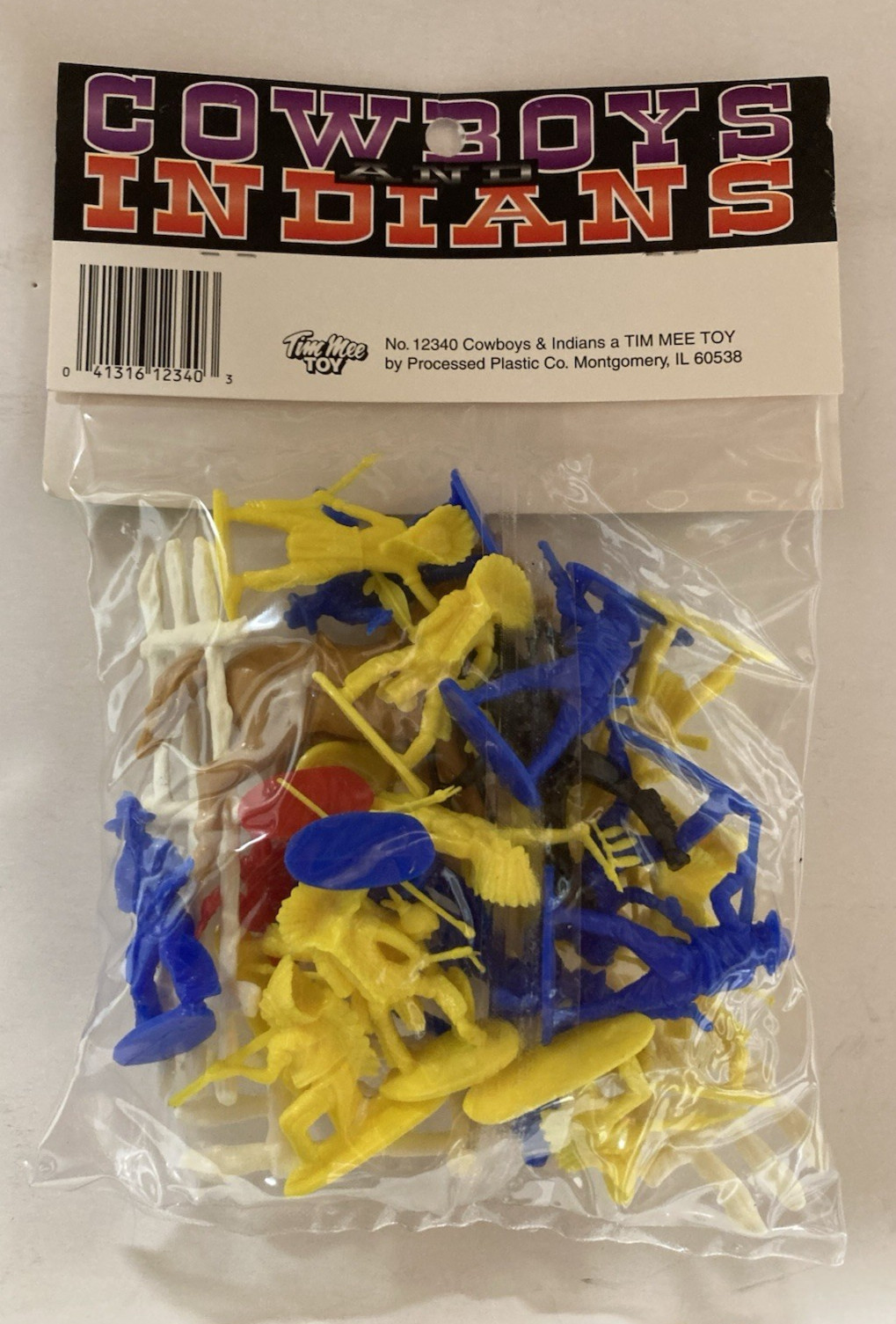 Vintage Tim Mee Processed Plastic Cowboys & Indians lot 1:32 Scale # 12340