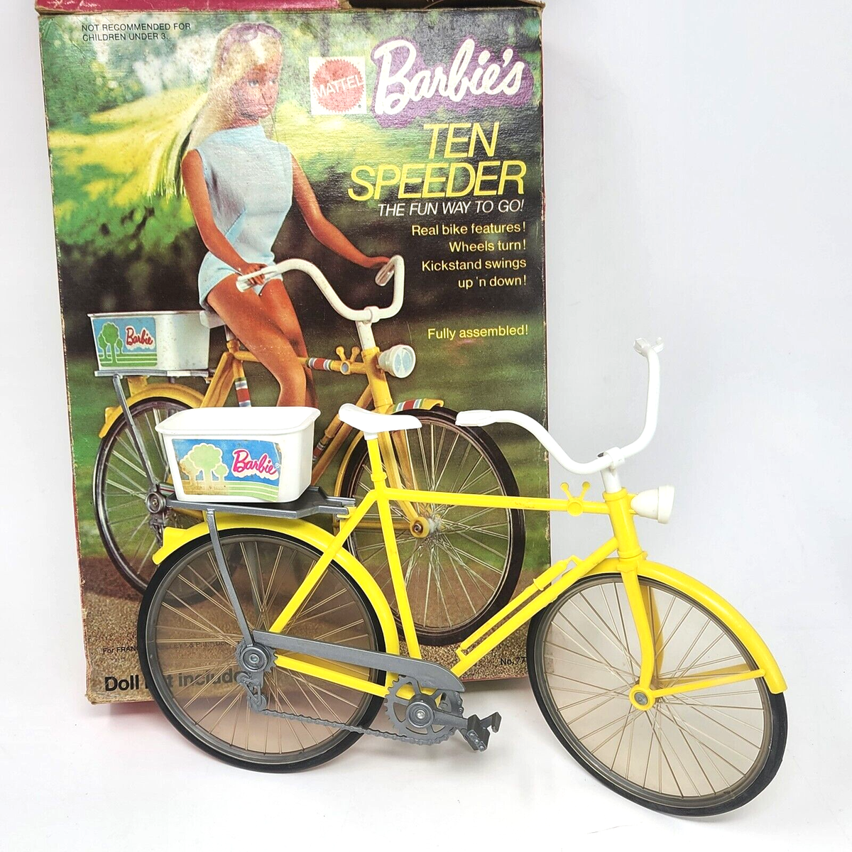 バービー　バイク　ヴィンテージ VINTAGE 1973 MATTEL BARBIE TEN SPEEDER YELLOW BIKE # 7777 IN
