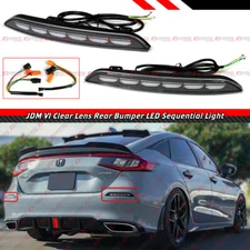 FOR 22-26 CIVIC HATCHBACK CLEAR LENS REAR BUMPER REFLECTOR LED SEQUENTIAL LIGHT