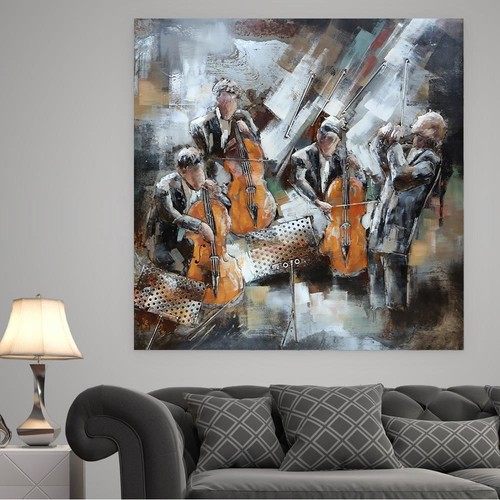 Cello & Violin Quartet Classical Music Symphony Orchestra Painting Wall Art - Picture 4 of 4
