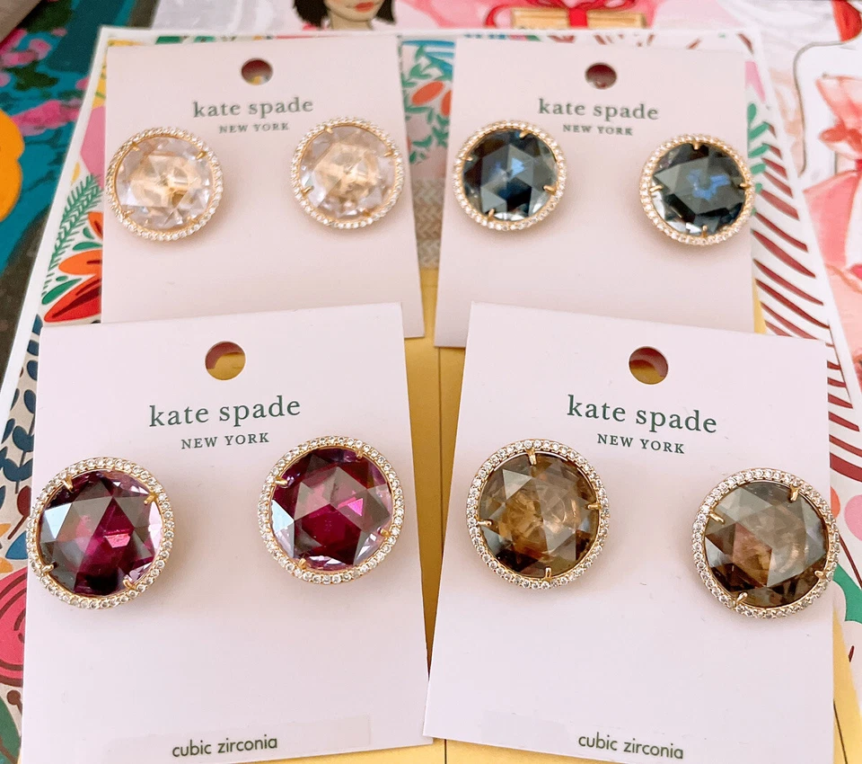 Kate Spade она имеет искры серьги, кварц/кубический цирконий, 0,7» диаметр, $58 - Изображение 3 из 4