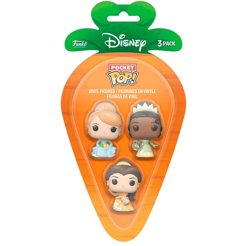 Coffret 3 figurines Carrot Pocket POP Disney Princesses mini figurine vinyle pour collectionneur