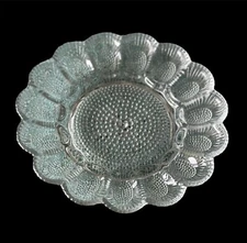 Vintage Indiana Glass Clear Hobnail Deviled Egg Plate Dish