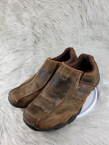 Skechers Herren Durchmesser Komfort Halbschuh Schuhe 61779 Braun Leder Größe 10,5 - Bild 2 von 6