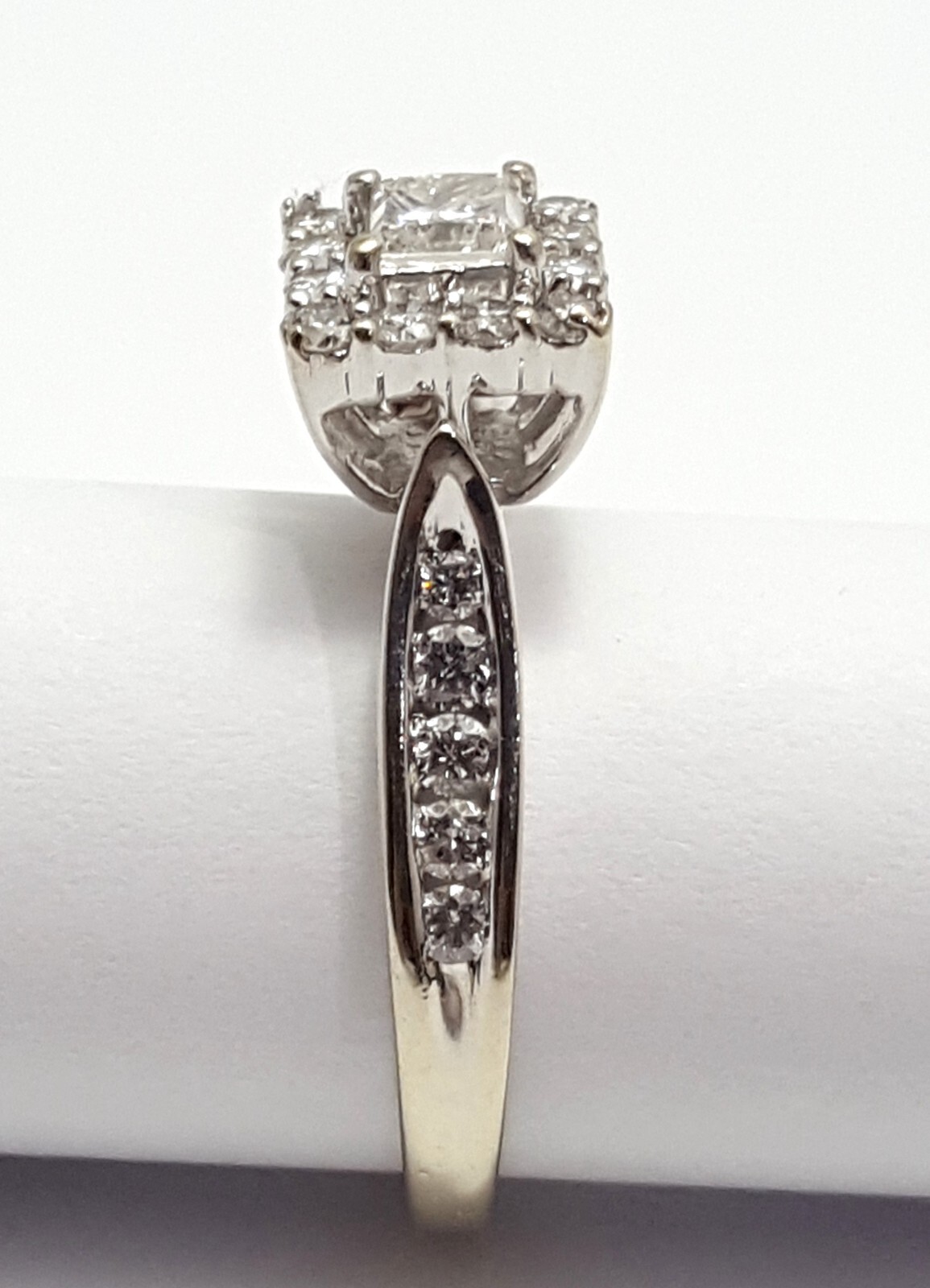 Unique 14K Solid White Gold Wedding Engagement Pr… - image 6