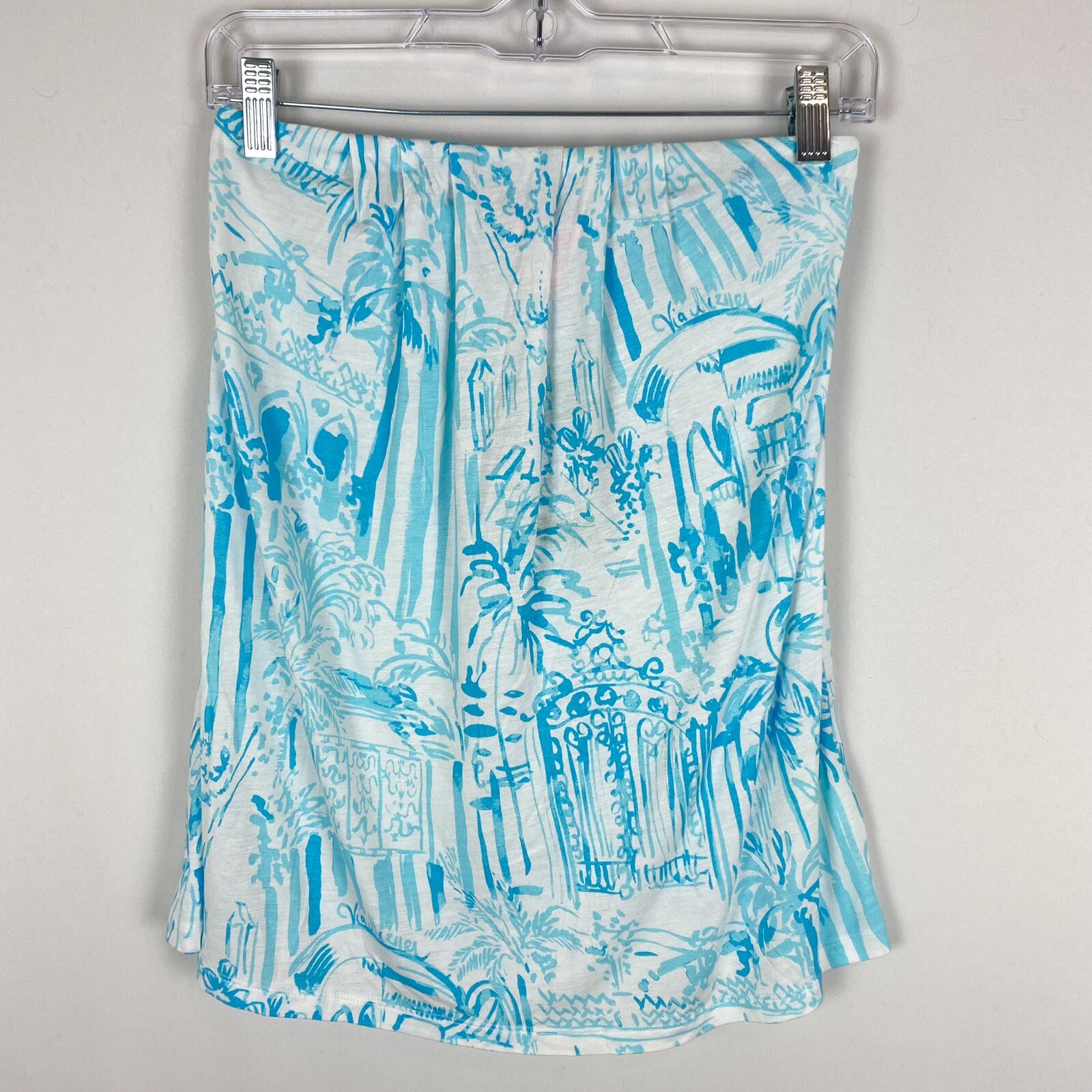 Lilly Pulitzer Size Small Rayon Tyra Tube Top La Via Loca Resort White/Blue  | eBay