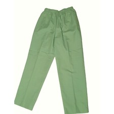 Vintage 80s Womens Pants High Rise Elastic Waist Pockets Green M Koret USA