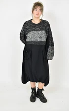 CRAZY H4  black  asymmetric knit balloon    dress size L/XL CLEARANCE