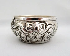 Silver Plate Repousse' Open Salt Cellar