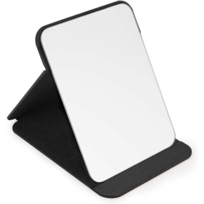 Leather Foldable Compact Vanity Mirror Adjustable Makeup Stand Mirror(8 * 6inch)