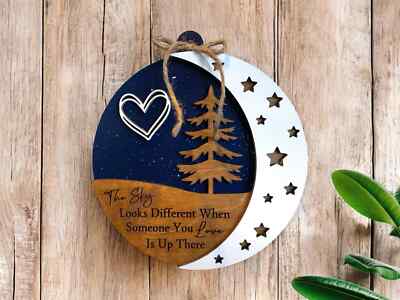 Bereavement Gift -The Sky Looks Different-3D Sign-Large 8.75'' Ornament-Memorial-