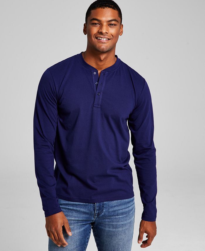 T-shirt Henley vintage à manches longues pour homme T-shirt Henley vintage à manches longues pour homme