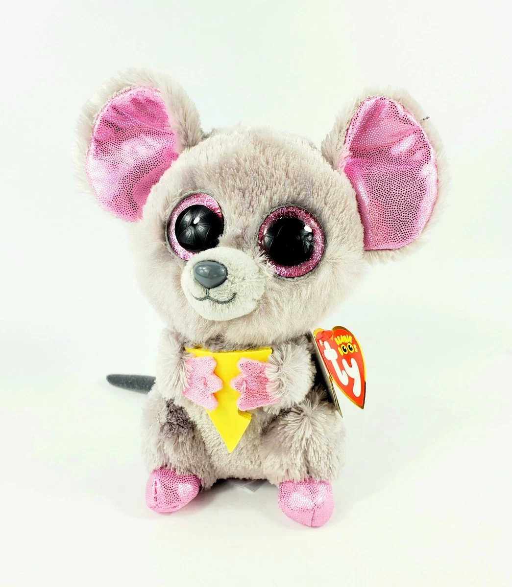 Ty Beanie Boos 2016 SQUEAKER the Mouse Cheese Plush Sparkle 6