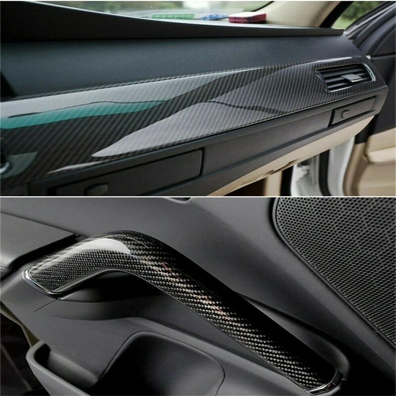 7D Glossy Carbon Fiber Wrapping Vinyl Film Auto Accessories Car Stickers High - Image 2 of 4
