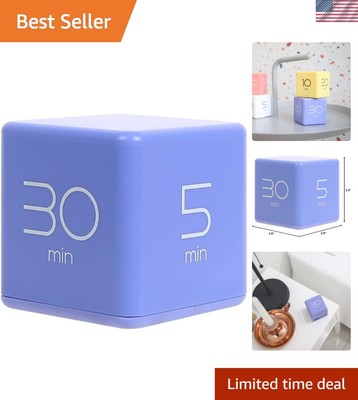 Multi-Purpose Violet Cube Timer with Adjustable Alarm - Perfect for Home Decor