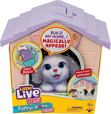 Little Live Pets My Puppy's Home Minis Pink Purple Kennel Plush Toy Dog House