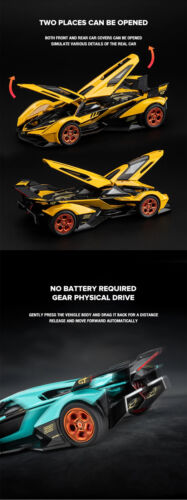 1/32 Lamborghini V12 Vision GT Metal Car Diecast Alloy Car Model Kid Toy Vehicle - Picture 14 of 21