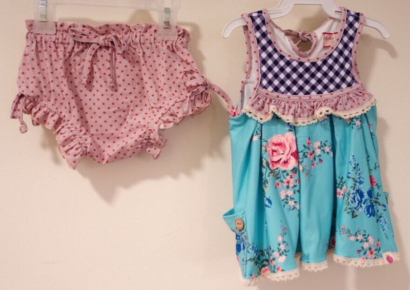 NWT Cheeky Plum Bloomer Shorts Outfit Girl's Size 18-24 Months