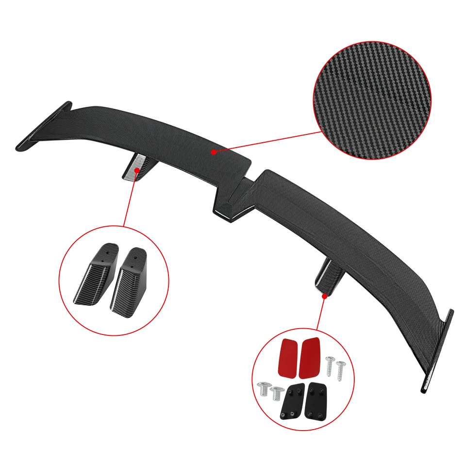 Carbon Fiber ABS 55" Rear Trunk Spoiler Wing Pro Style For Volkswagen EOS 05-15 - Image 3 of 4