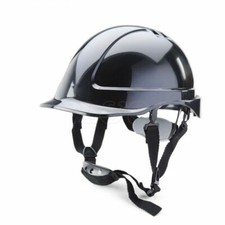 Hard Hat Safety Helmet c/w V Type 4 point Chin Strap - Black