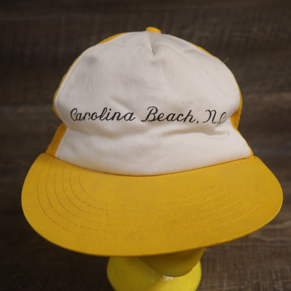 North Carolina Beach NC Yellow White Trucker Hat Cap Adult 