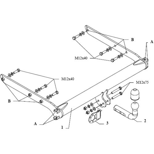 Attelage pour VW T4 California T4 Camper démontable avec outil Auto Hak TOP - Photo 3/3